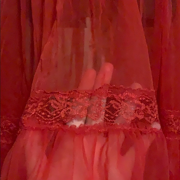 Cherry Red sheer lingerie dress - Picture 7 of 8